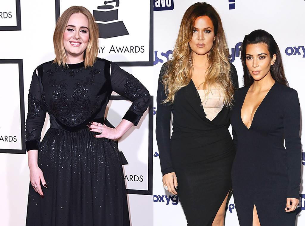 Adele, Khloe Kardashian, Kim Kardashian