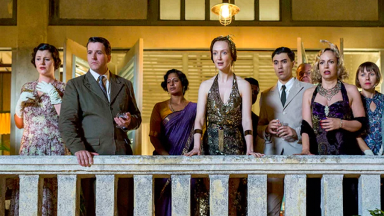 the cast of Indian Summers, looking horrified