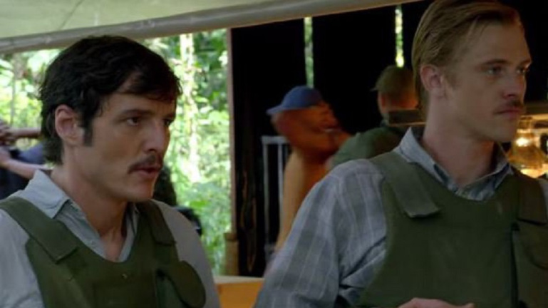 Pedro Pascal and Boyd Holbrook in Narcos on Netflix