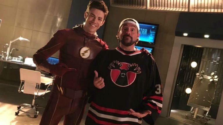 Grant Gustin and Kevin Smith on 'The Flash'