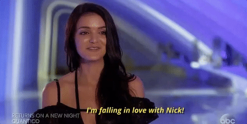falling in love gif The Bachelor: The first person drops the L bomb & its way more terrifying than romantic