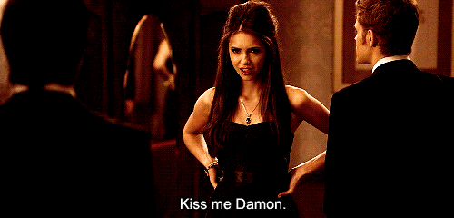 kiss me damon gif This Vampire Diaries wedding is going to have the perfect maid of honor    from hell