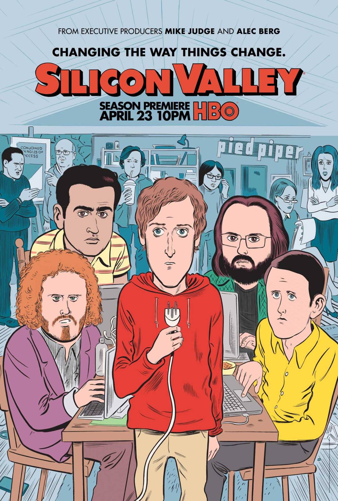siliconvalley season4 poster Silicon Valley gets a fitting graphic novel treatment in new Season 4 poster
