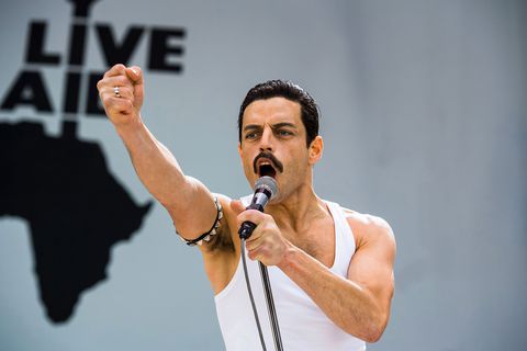 Rami Malek as Freddie Mercury in Bohemian Rhapsody