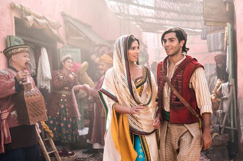 Naomi Scott as Jasmine, Mena Massoud as Aladdin
