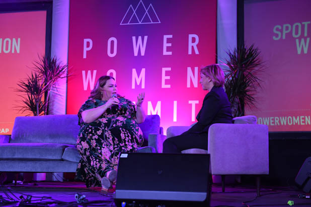 Chrissy Metz and Sharon Waxman at the Power Women Summit 2019