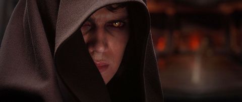 Anakin Skywalker dark side cloak red eyes Star Wars Revenge of the Sith