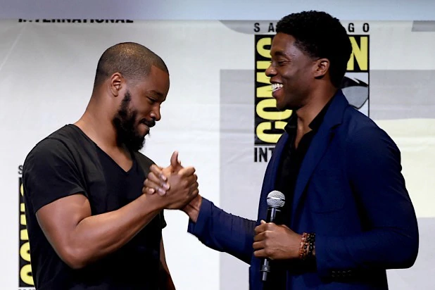 Ryan Coogler and Chadwick Boseman attend the San Diego Comic-Con International 2016 Marvel Panel
